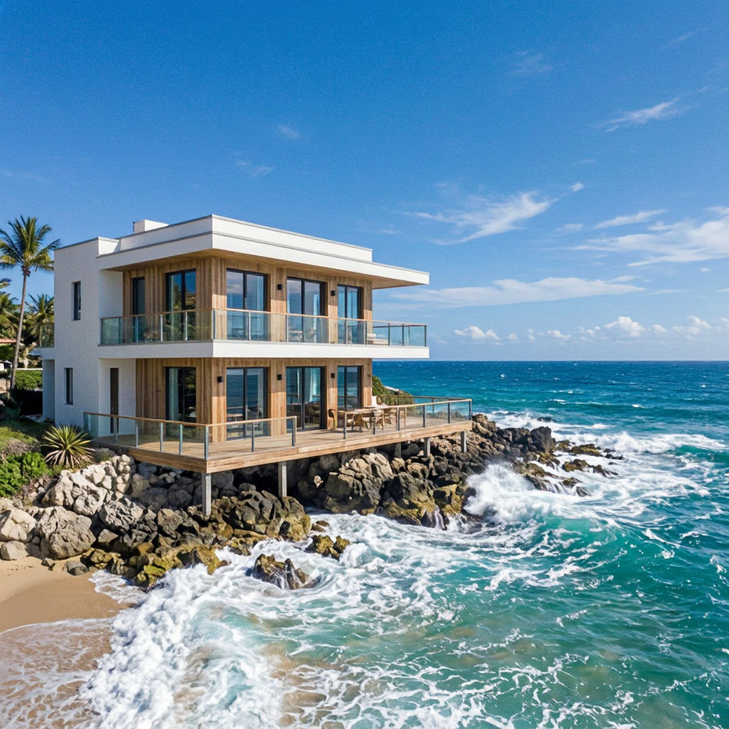 Beachfront vacation rental home with ocean view